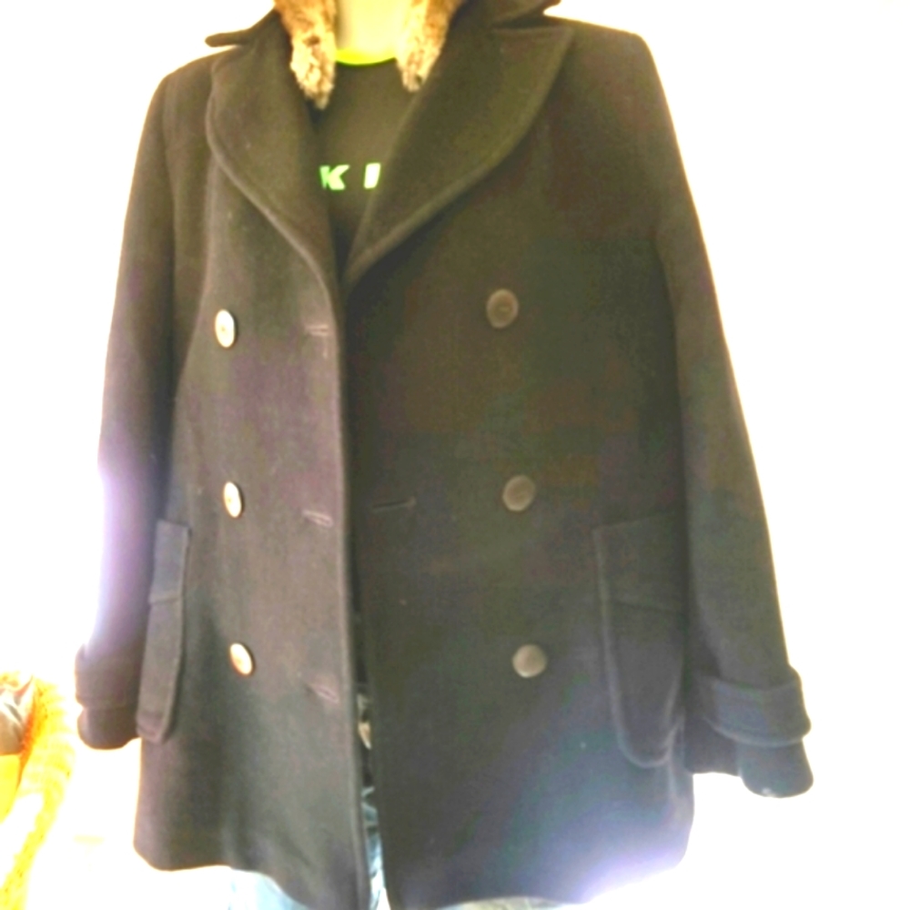 Hilary Radley Women's Wool Angora Blend Pea Coat Size 8 - Picture 1 of 16